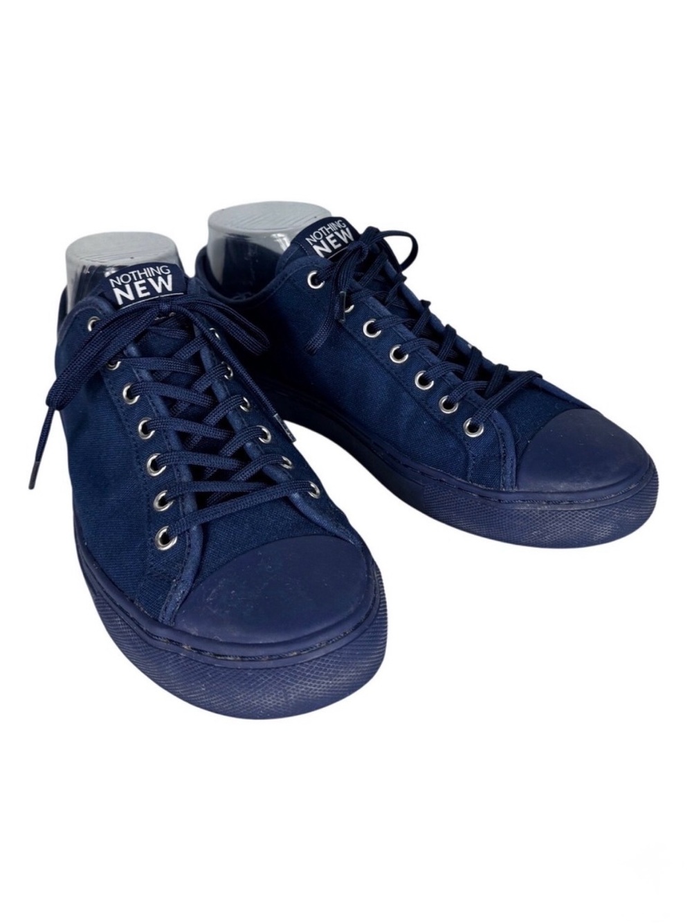 Nothing New Mens Low Top Sneakers Navy Blue Recycled Textile Size 8M US